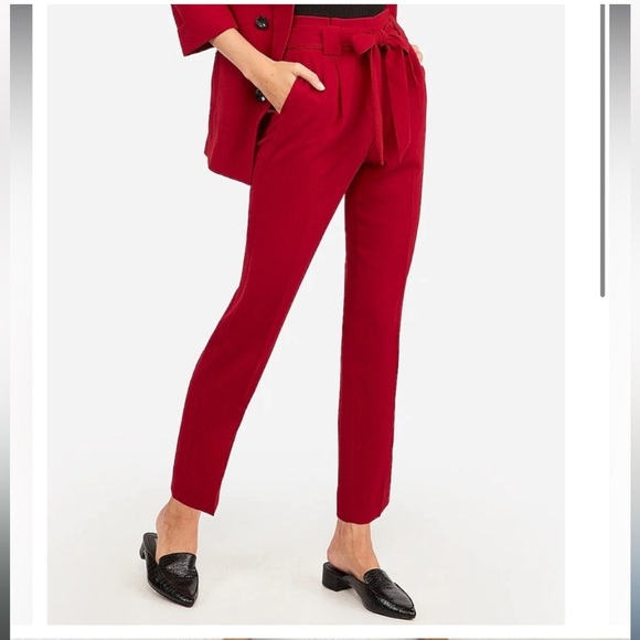Express Pants - Express High Waisted Paperbag Ankle Pant size 6